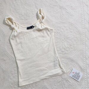 NWT ASOS DESIGN tank top with knot strap detail in white WHITE / S / Qty 1